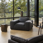 Fauteuil modulaire en cuir noir Domus