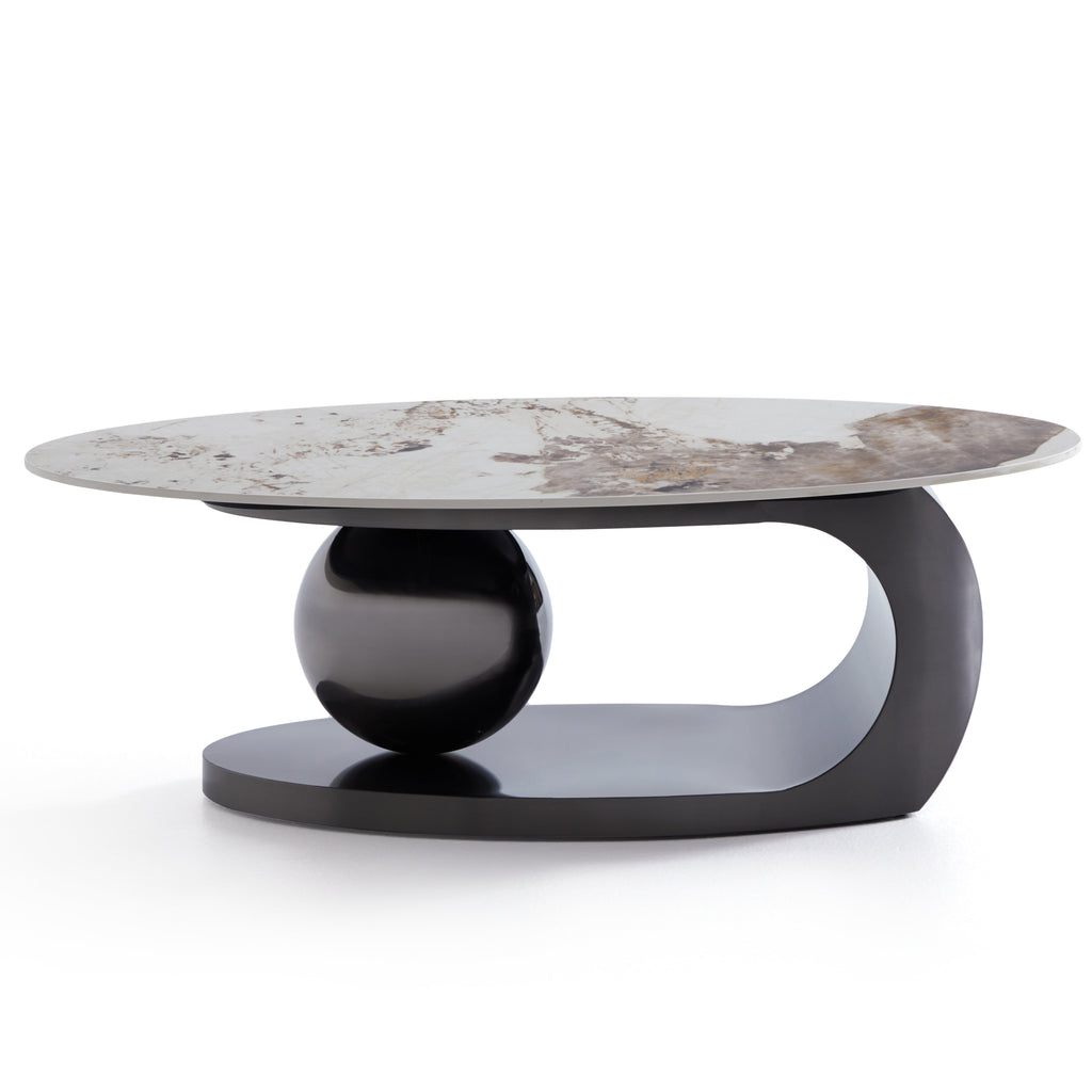Table basse Orbital en ardoise brillante