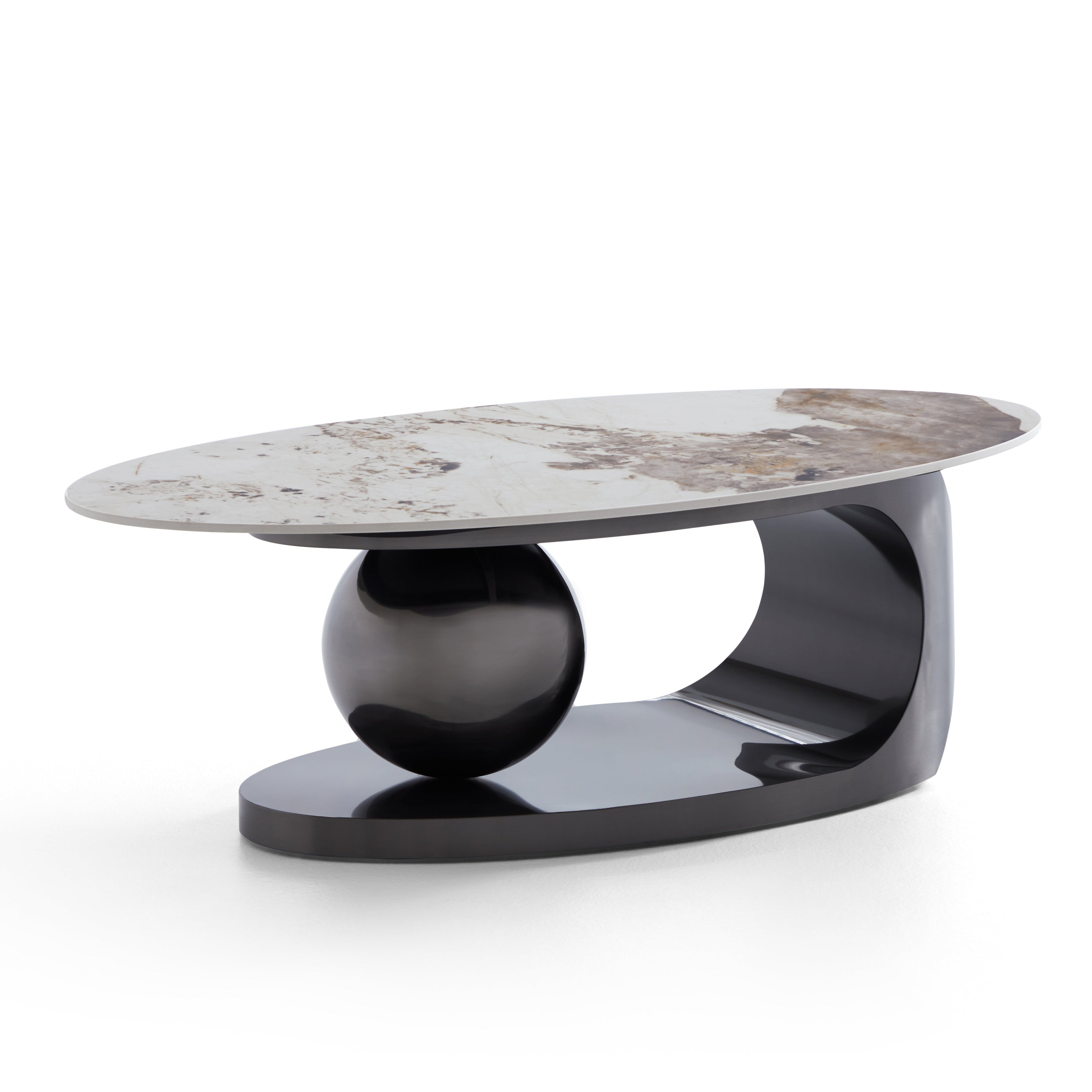 Table basse Orbital en ardoise brillante