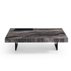 Table basse carrée veinée foncée