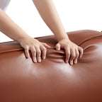 Canapé d'angle modulaire en cuir beige Domus