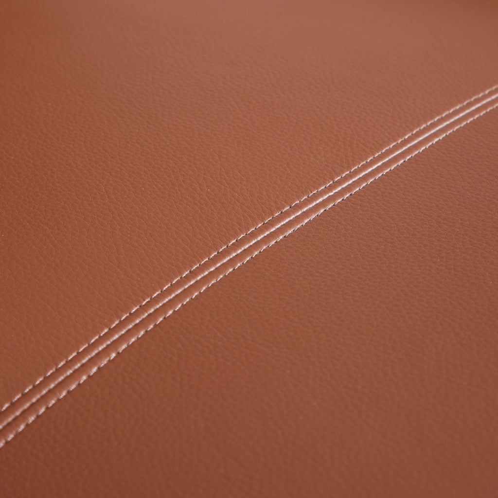 Canapé d'angle modulaire en cuir marron Domus