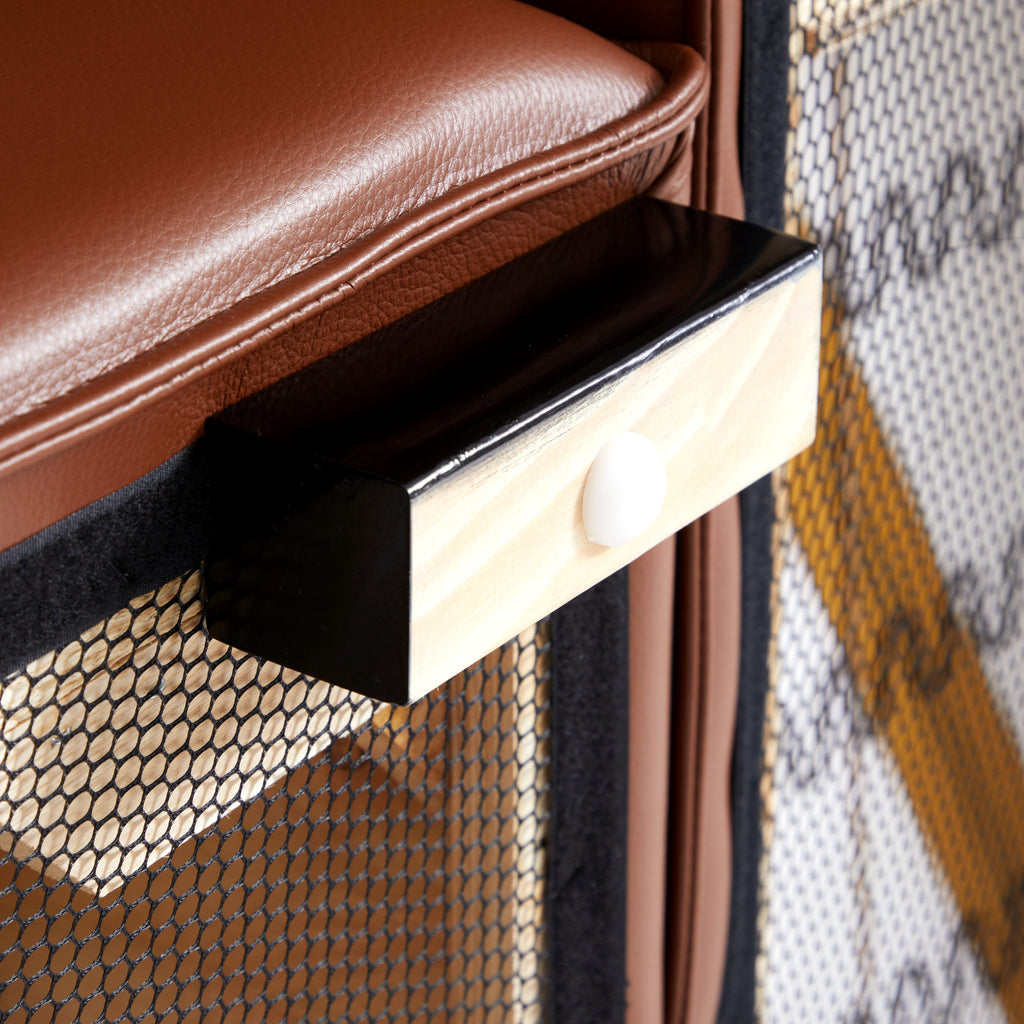 Canapé d'angle modulaire en cuir marron Domus