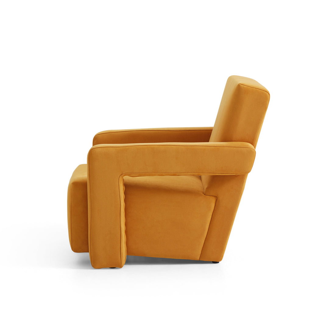 Fauteuil Utrecht en tissu mat Nova Lemon