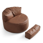 Pouf Eclipse Lounge Leathaire marron avec ottoman