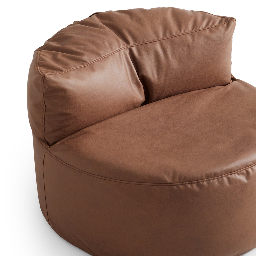 Pouf Eclipse Lounge Leathaire marron avec ottoman