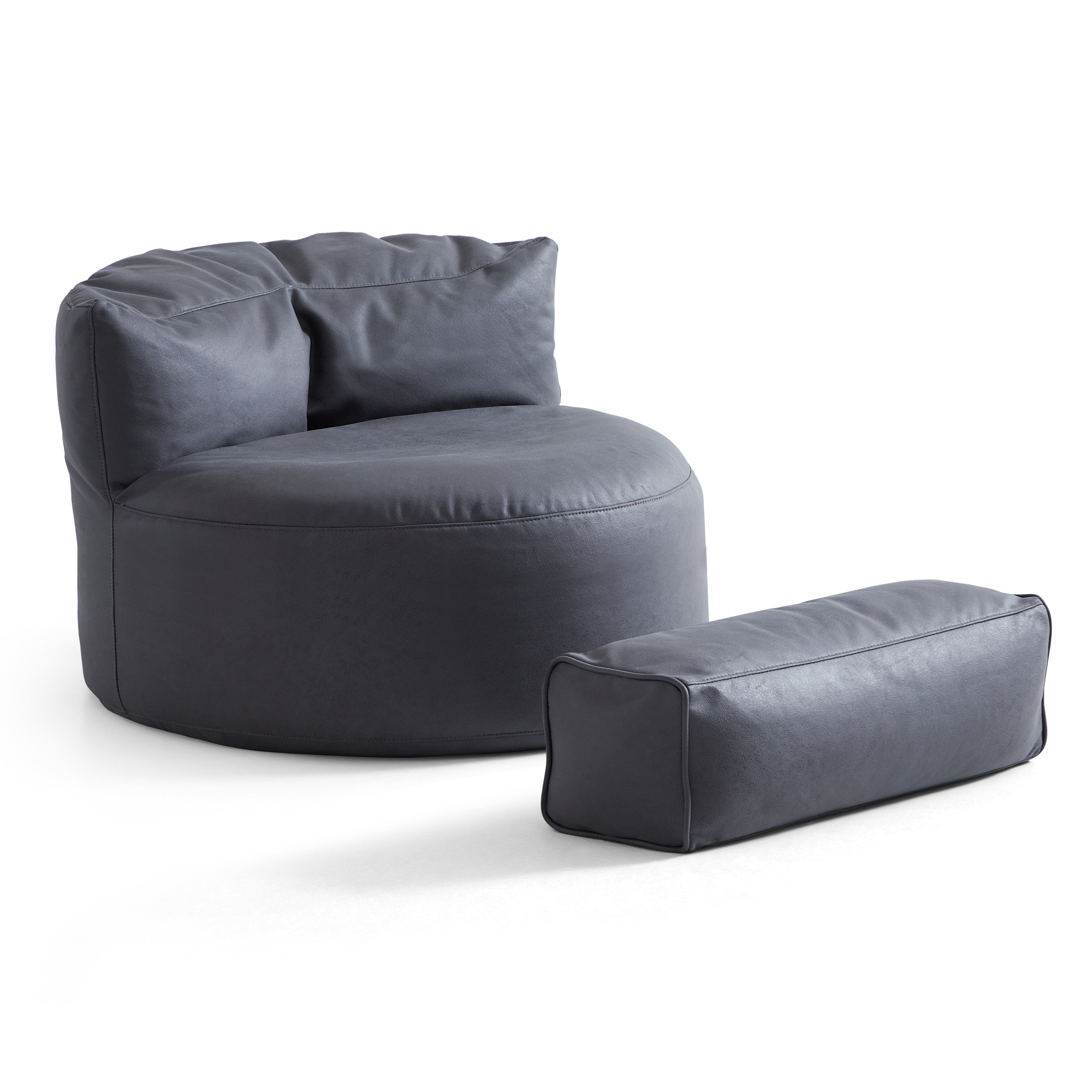 Pouf Eclipse Lounge Leathaire marron avec ottoman