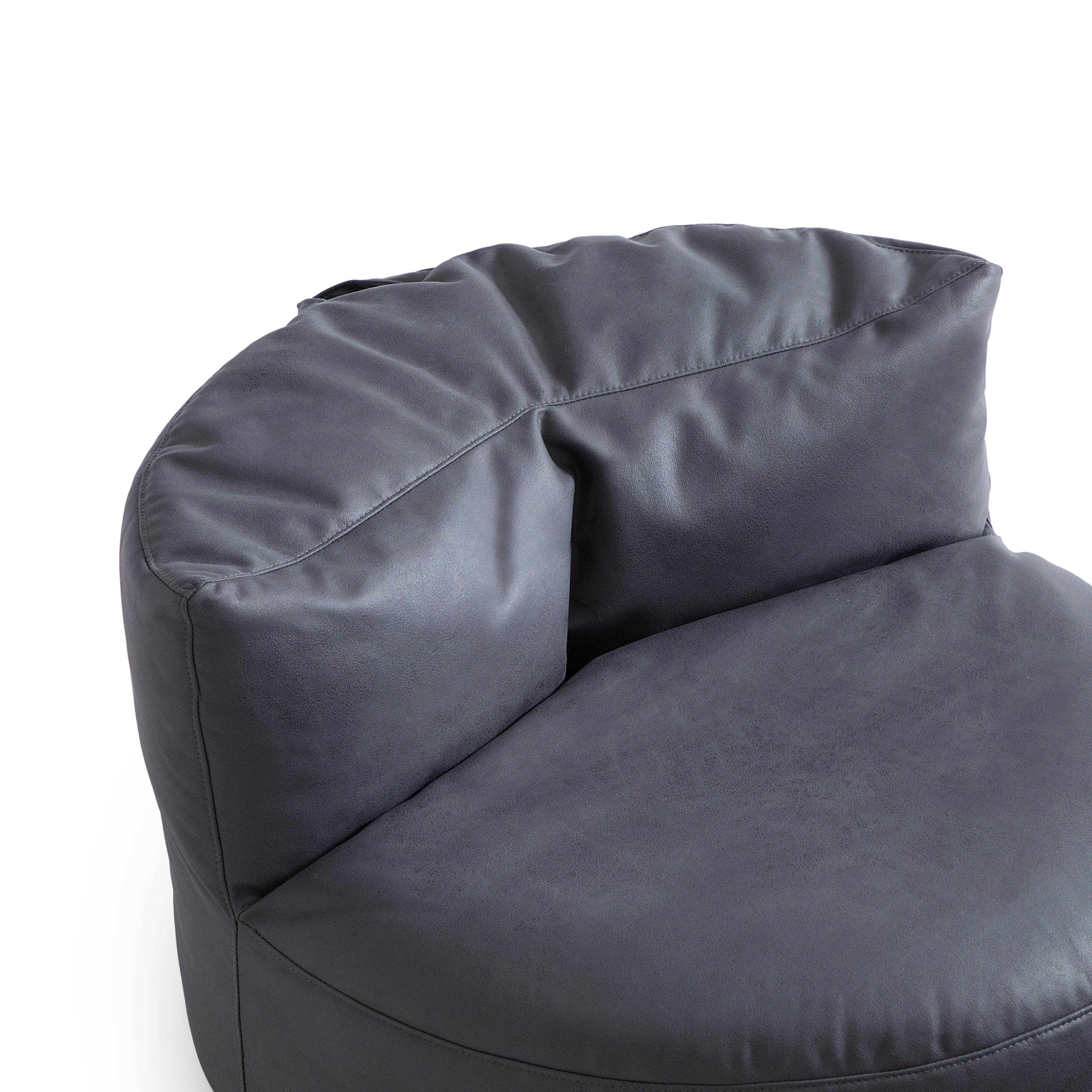 Pouf Eclipse Lounge Leathaire gris foncé avec ottoman