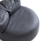 Pouf Eclipse Lounge Leathaire gris foncé avec ottoman