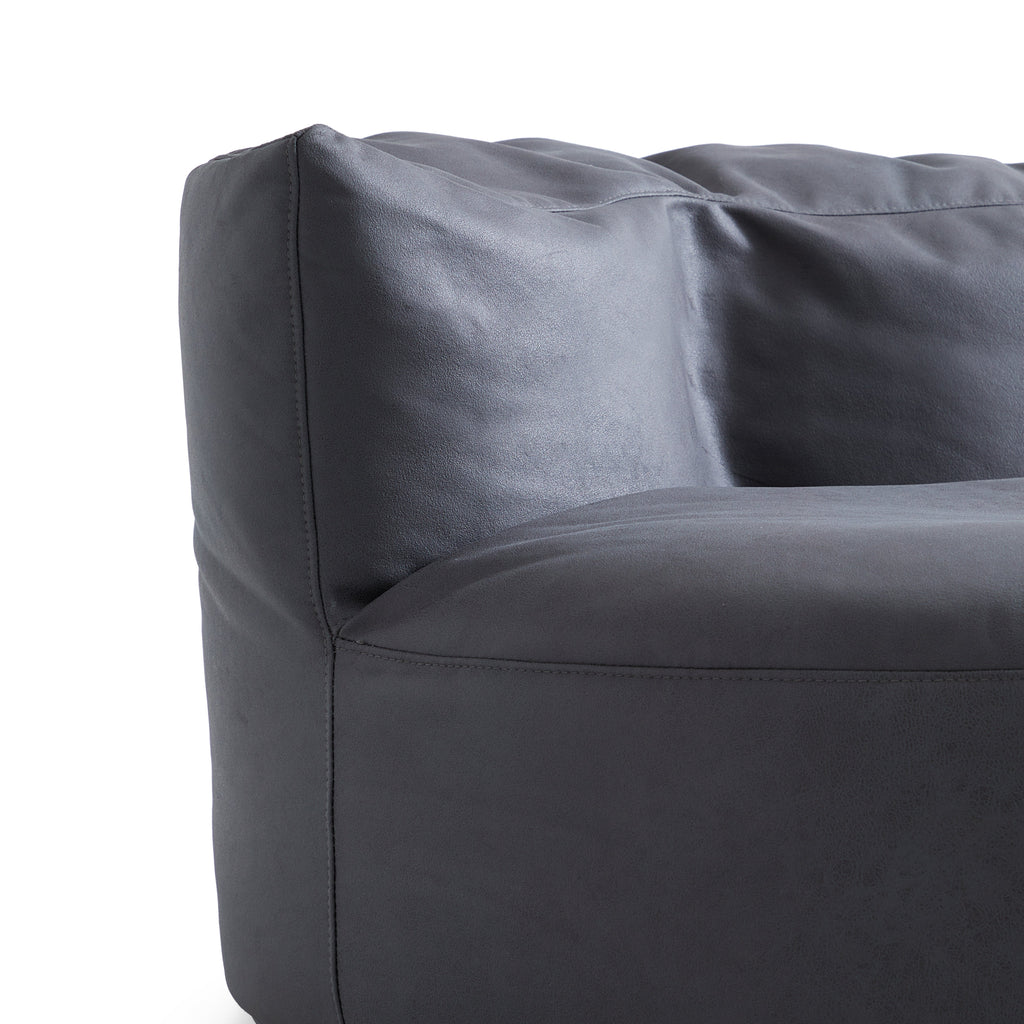 Pouf Eclipse Lounge Leathaire gris foncé avec ottoman