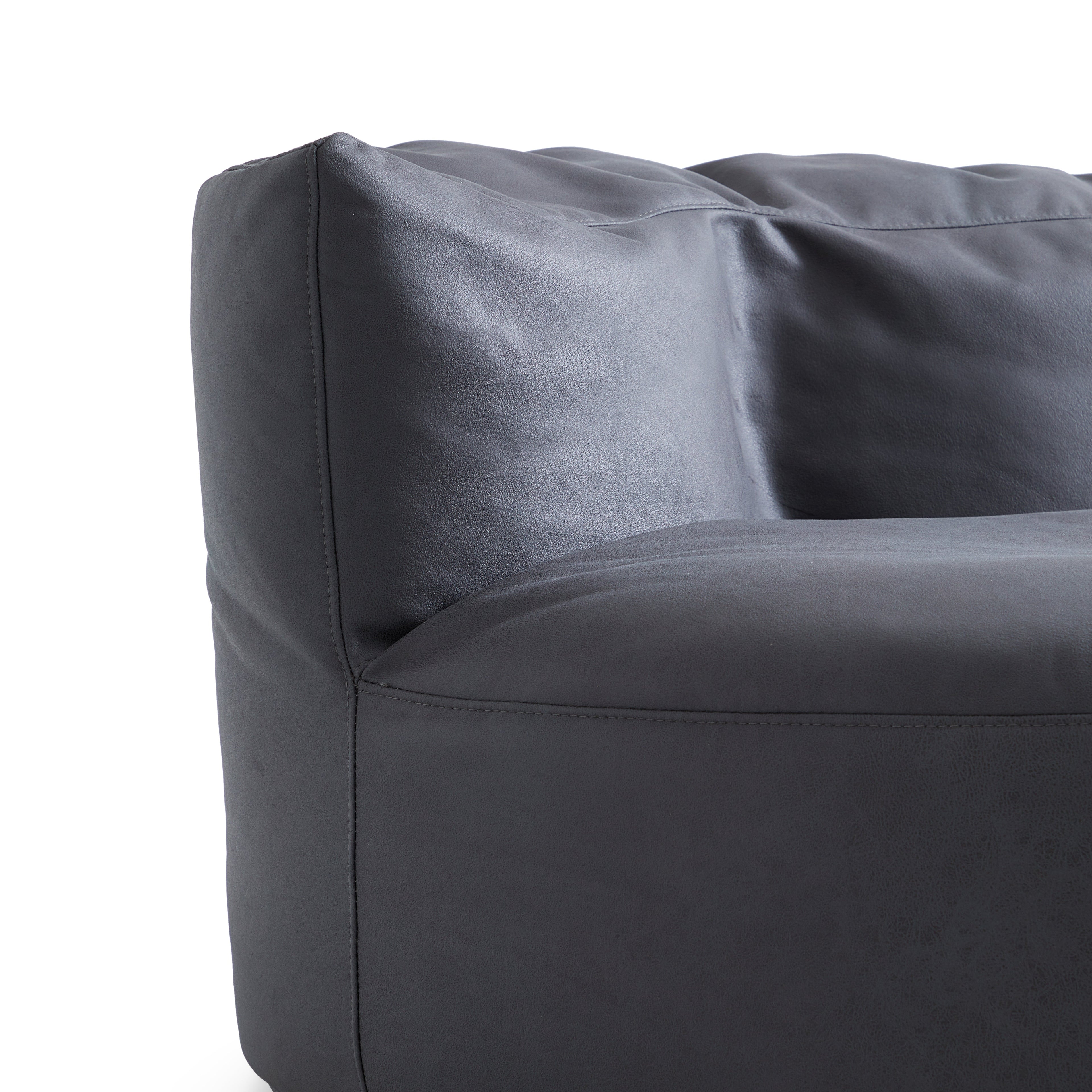 Pouf Eclipse Lounge Leathaire gris foncé avec ottoman