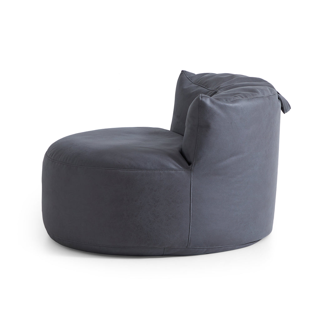 Pouf Eclipse Lounge Leathaire gris foncé avec ottoman