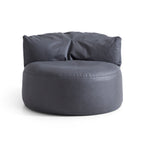 Pouf Eclipse Lounge Leathaire gris foncé avec ottoman