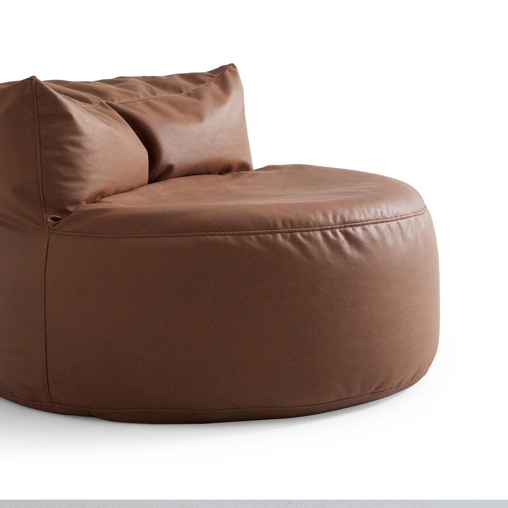 Pouf Eclipse Lounge Leathaire marron avec ottoman