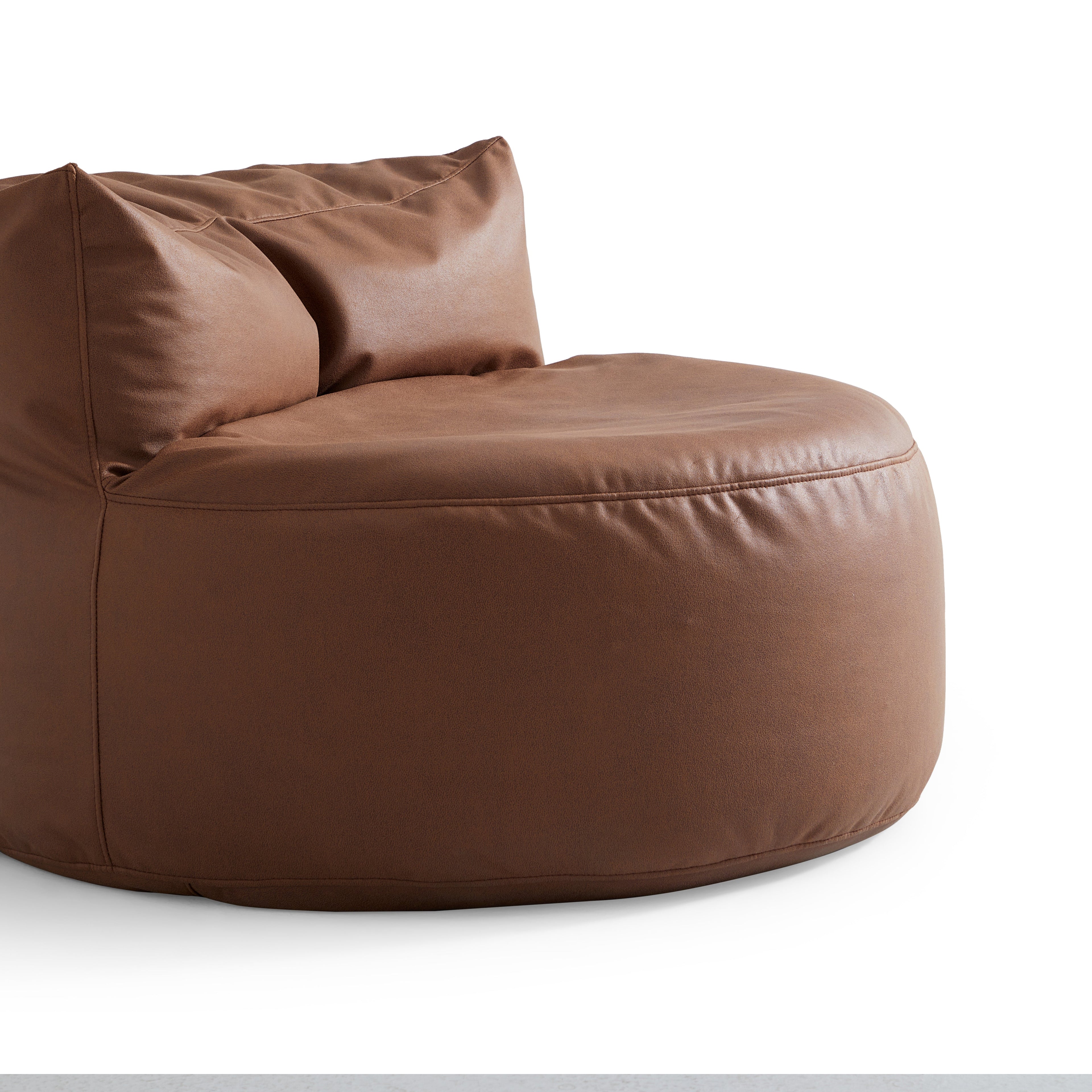 Pouf Eclipse Lounge Leathaire marron avec ottoman