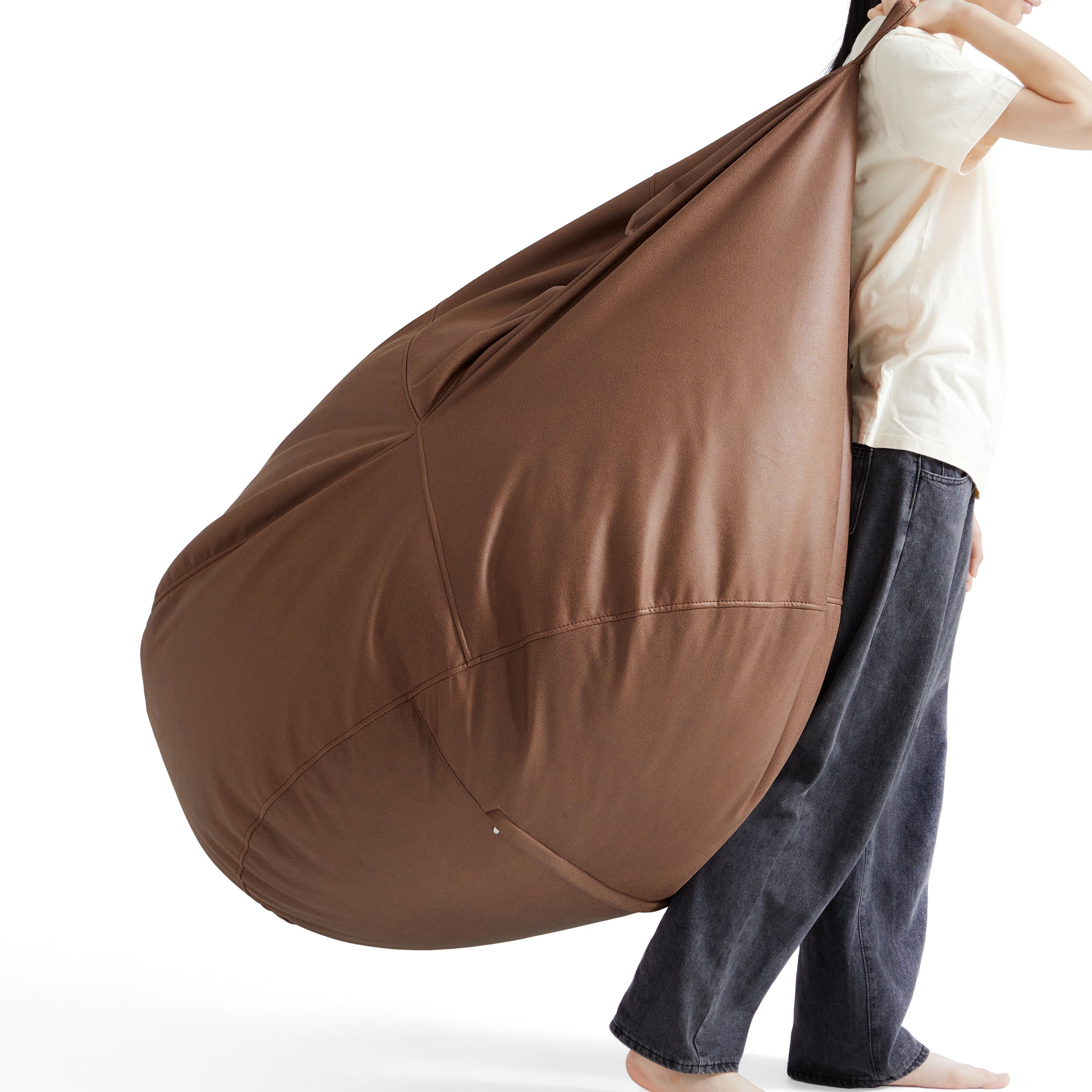 Pouf Eclipse Lounge Leathaire marron avec ottoman