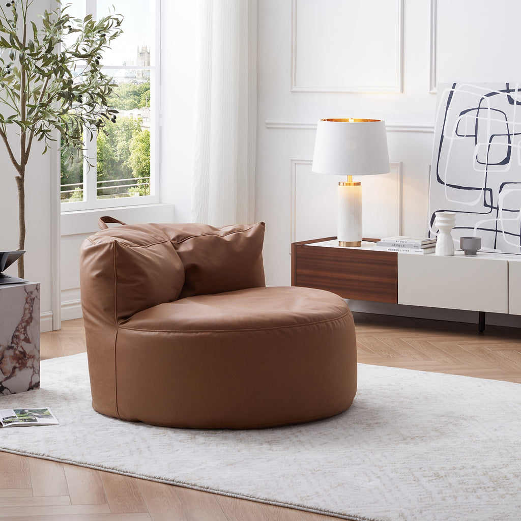 Pouf Eclipse Lounge Leathaire marron avec ottoman