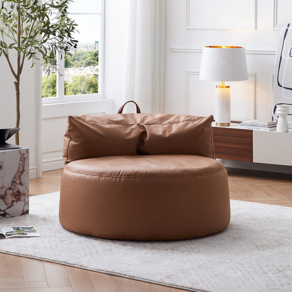 Pouf Eclipse Lounge Leathaire gris foncé avec ottoman