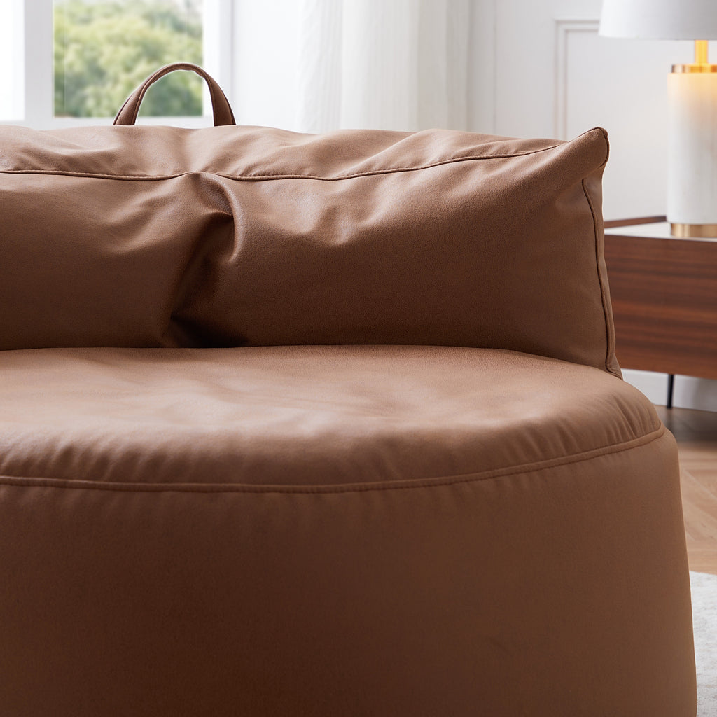 Pouf Eclipse Lounge Leathaire marron avec ottoman