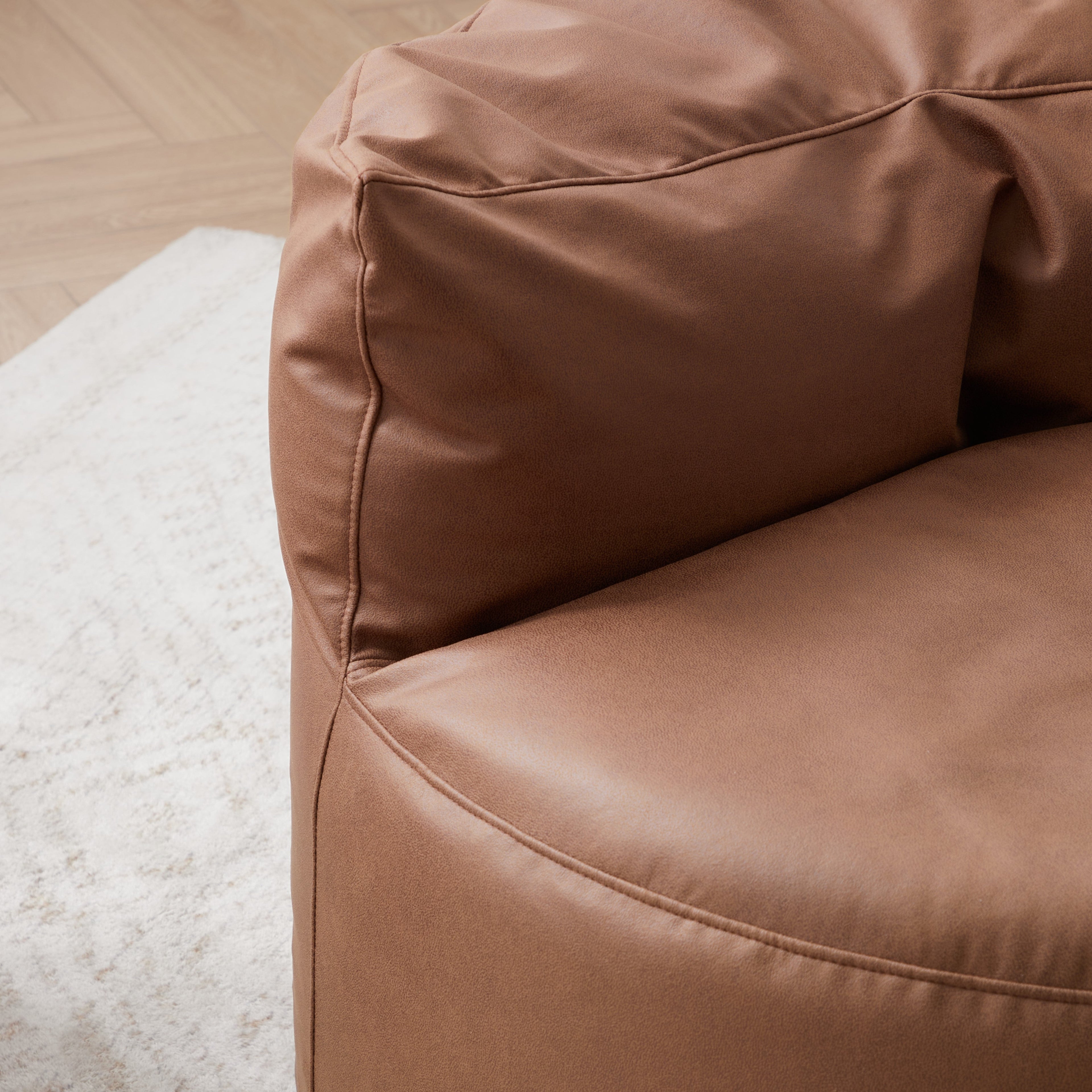 Pouf Eclipse Lounge Leathaire marron avec ottoman