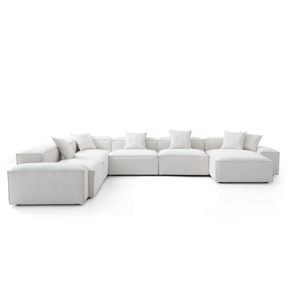 Canapé sectionnel blanc Freedom Modular en forme de U