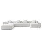 Canapé sectionnel blanc modulaire Freedom à extrémité ouverte