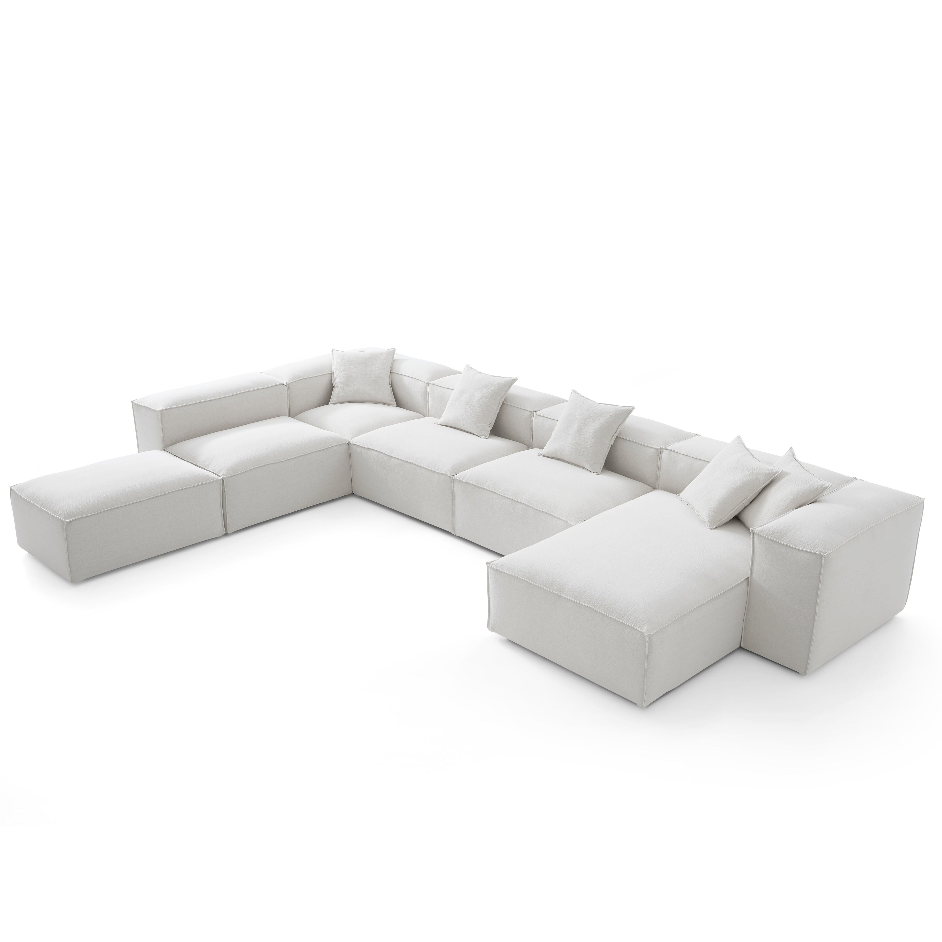 Canapé sectionnel modulaire Freedom kaki à extrémité ouverte