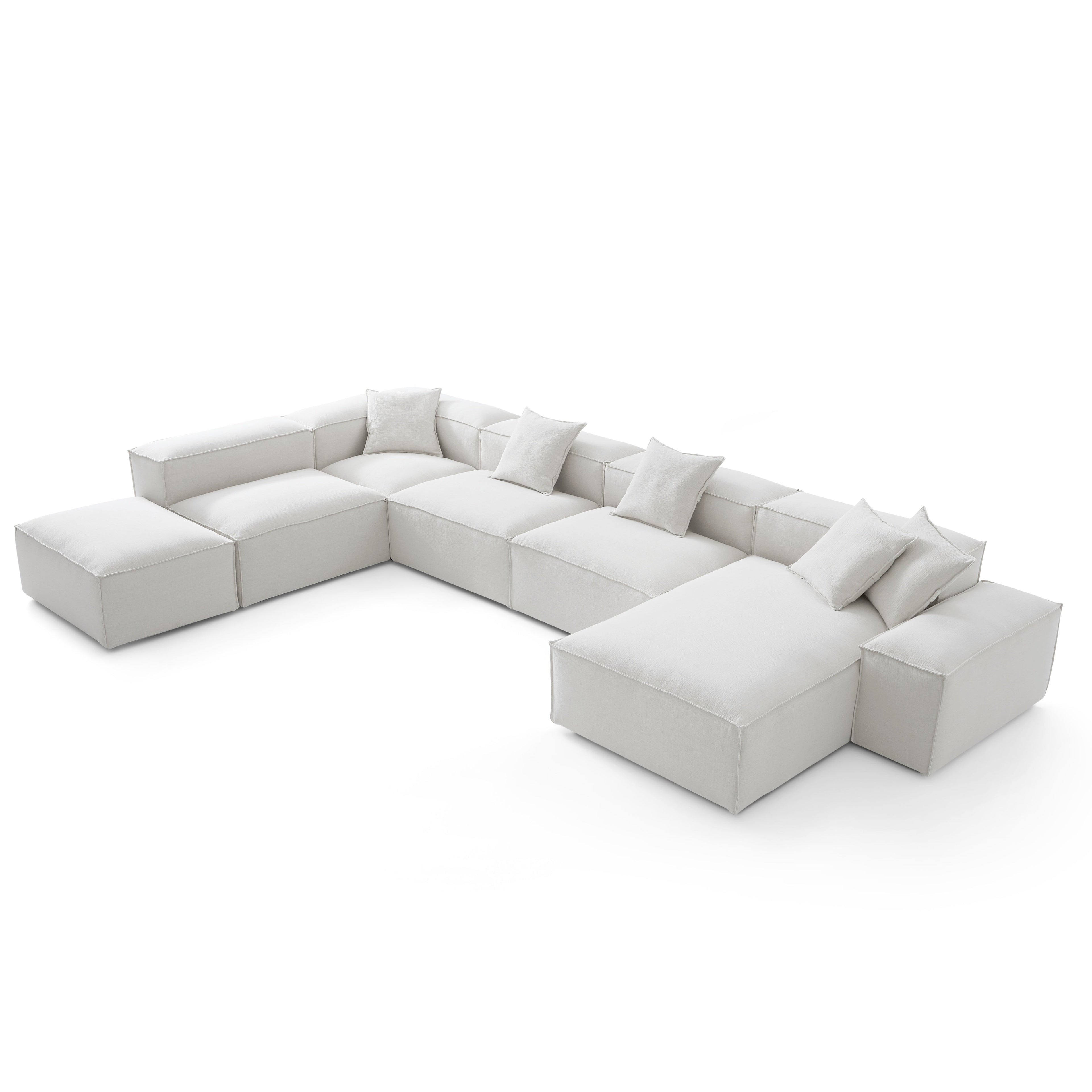 Canapé sectionnel modulaire Freedom kaki à extrémité ouverte