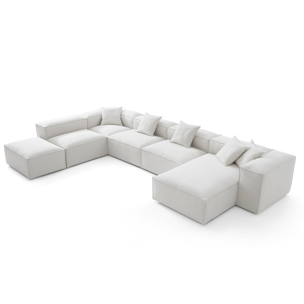 Canapé sectionnel modulaire Freedom kaki à extrémité ouverte