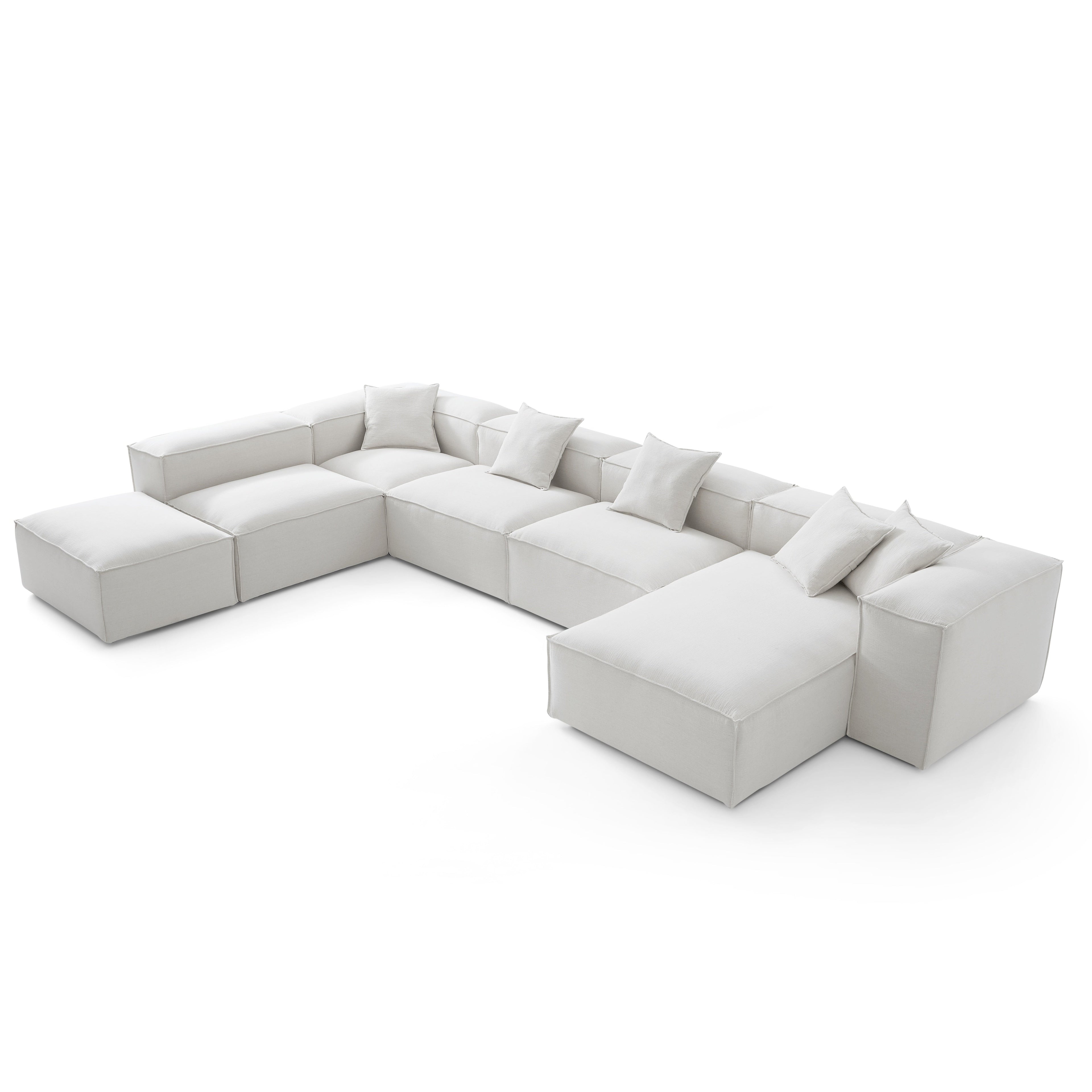 Canapé sectionnel modulaire Freedom kaki à extrémité ouverte