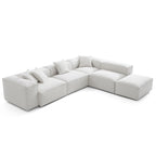 Canapé modulable Freedom en L et pouf kaki