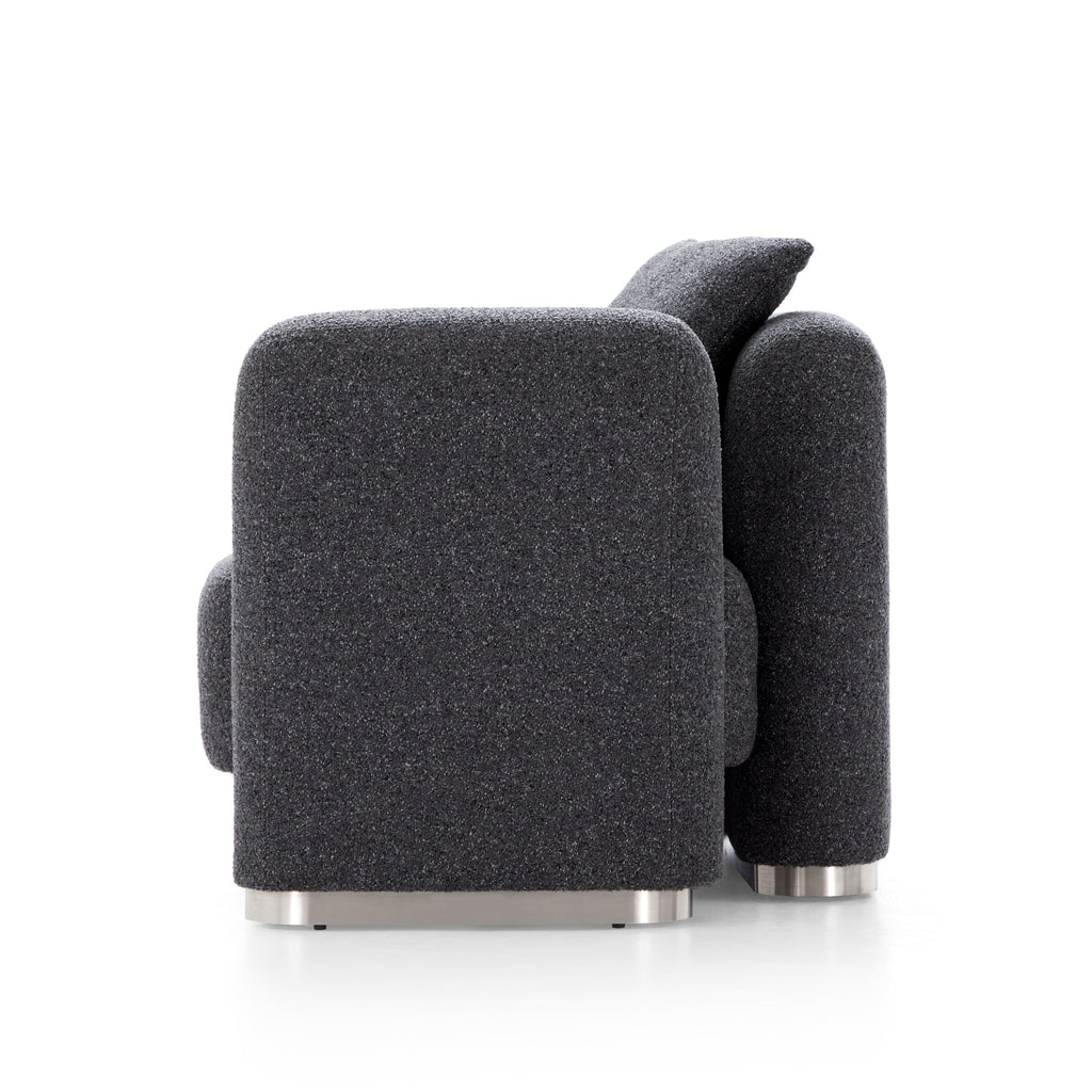 Fauteuil d'appoint en tissu polyester gris foncé Obsidian