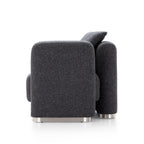 Fauteuil d'appoint en tissu polyester gris foncé Obsidian