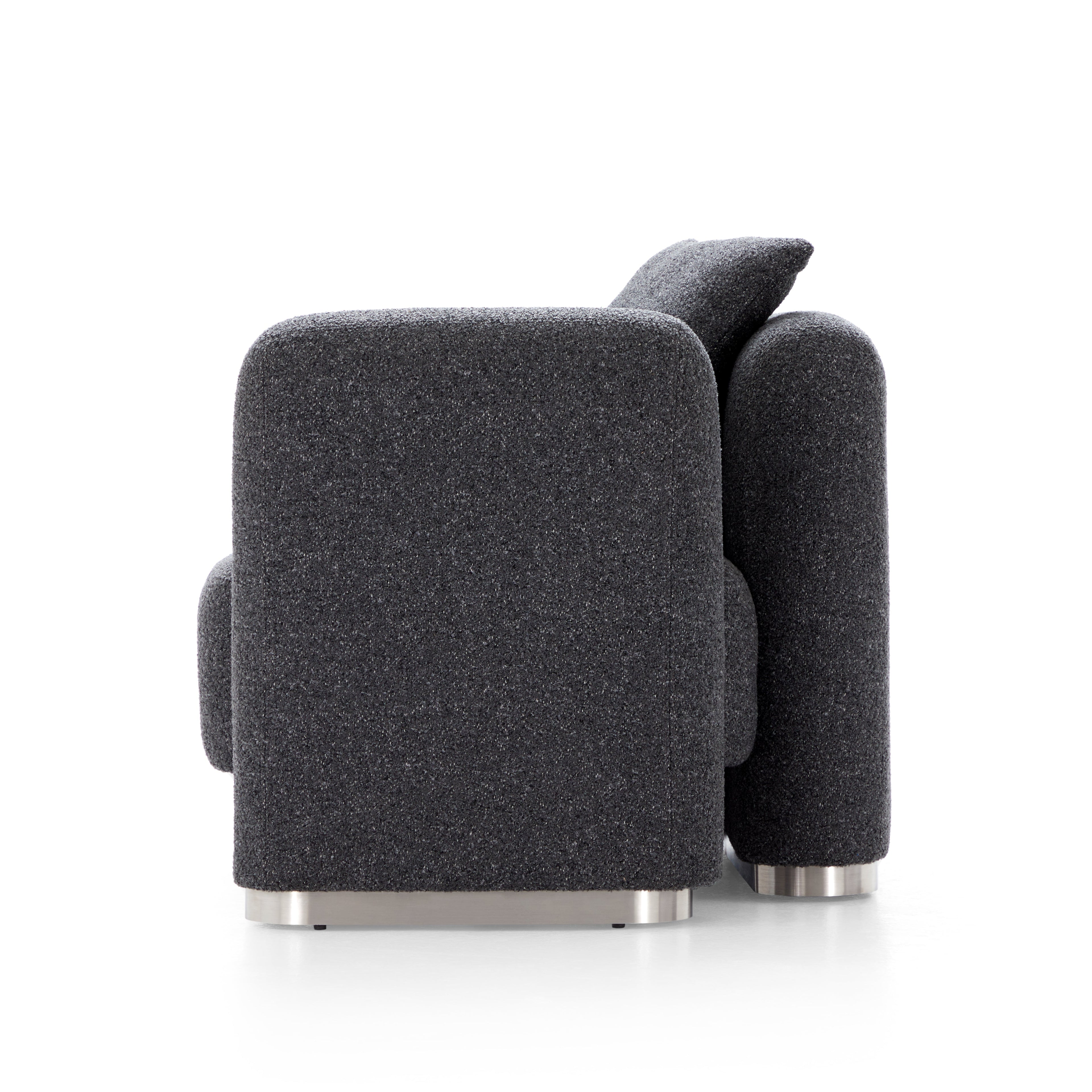 Fauteuil d'appoint en tissu polyester gris foncé Obsidian