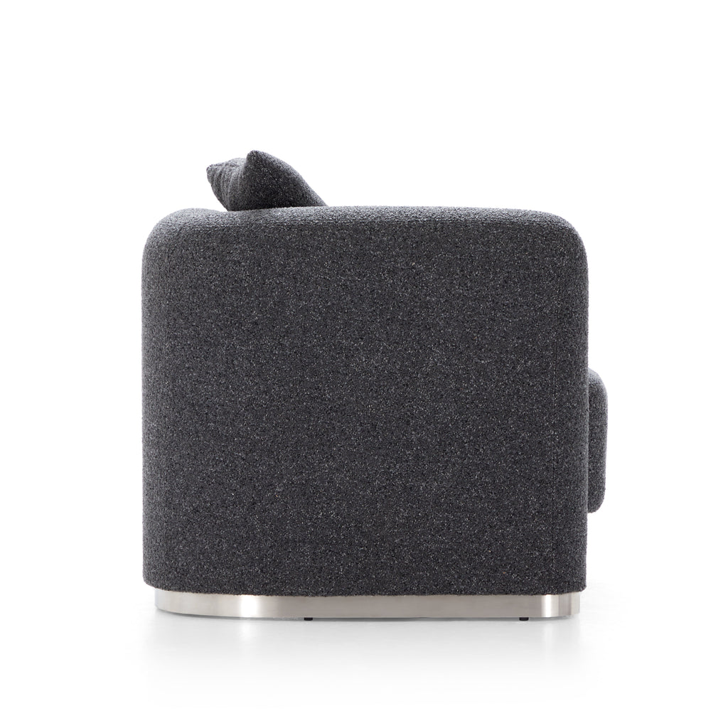 Fauteuil d'appoint en tissu polyester gris foncé Obsidian