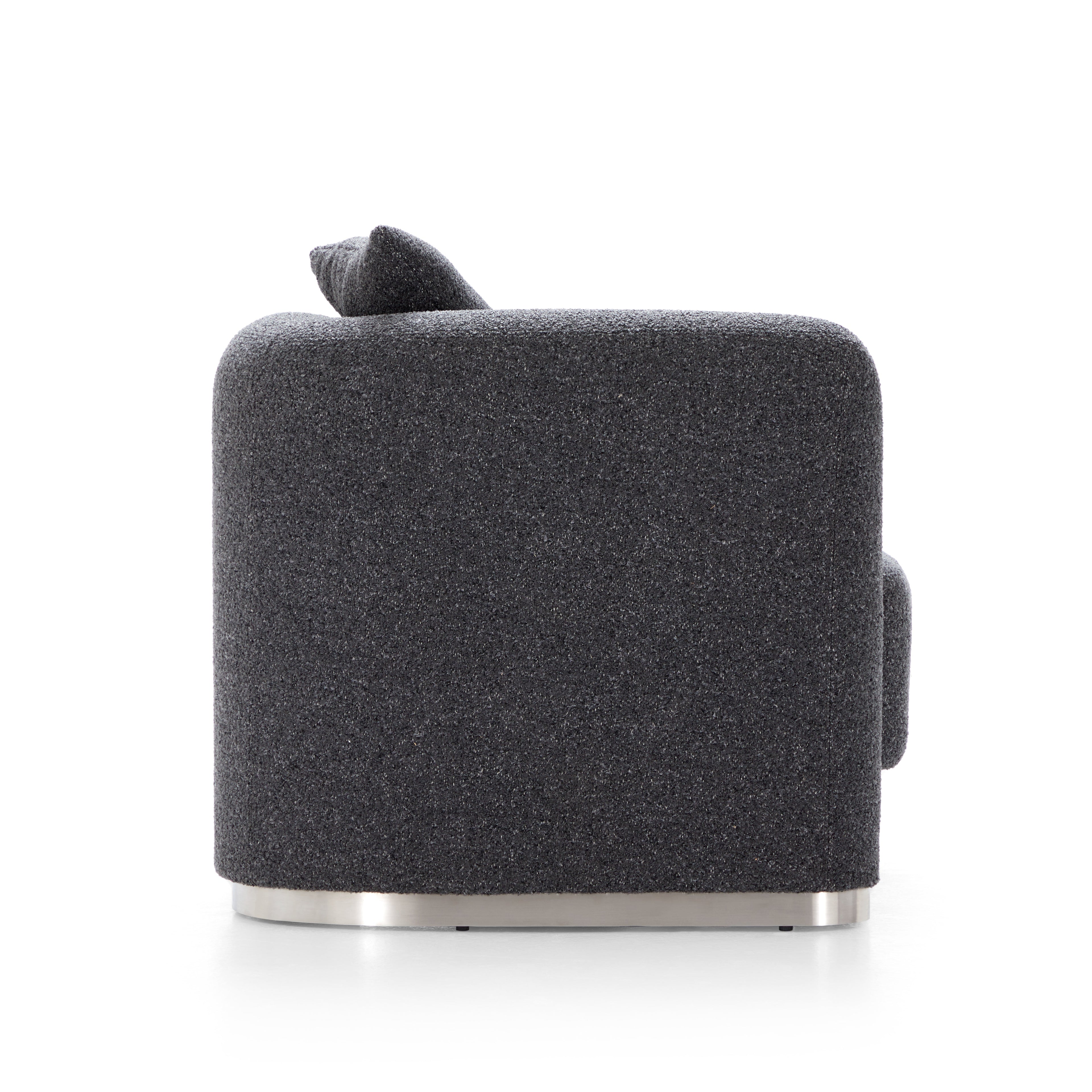 Fauteuil d'appoint en tissu polyester gris foncé Obsidian