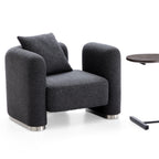 Fauteuil d'appoint en tissu polyester gris foncé Obsidian