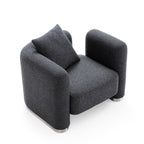 Fauteuil d'appoint en tissu polyester gris foncé Obsidian
