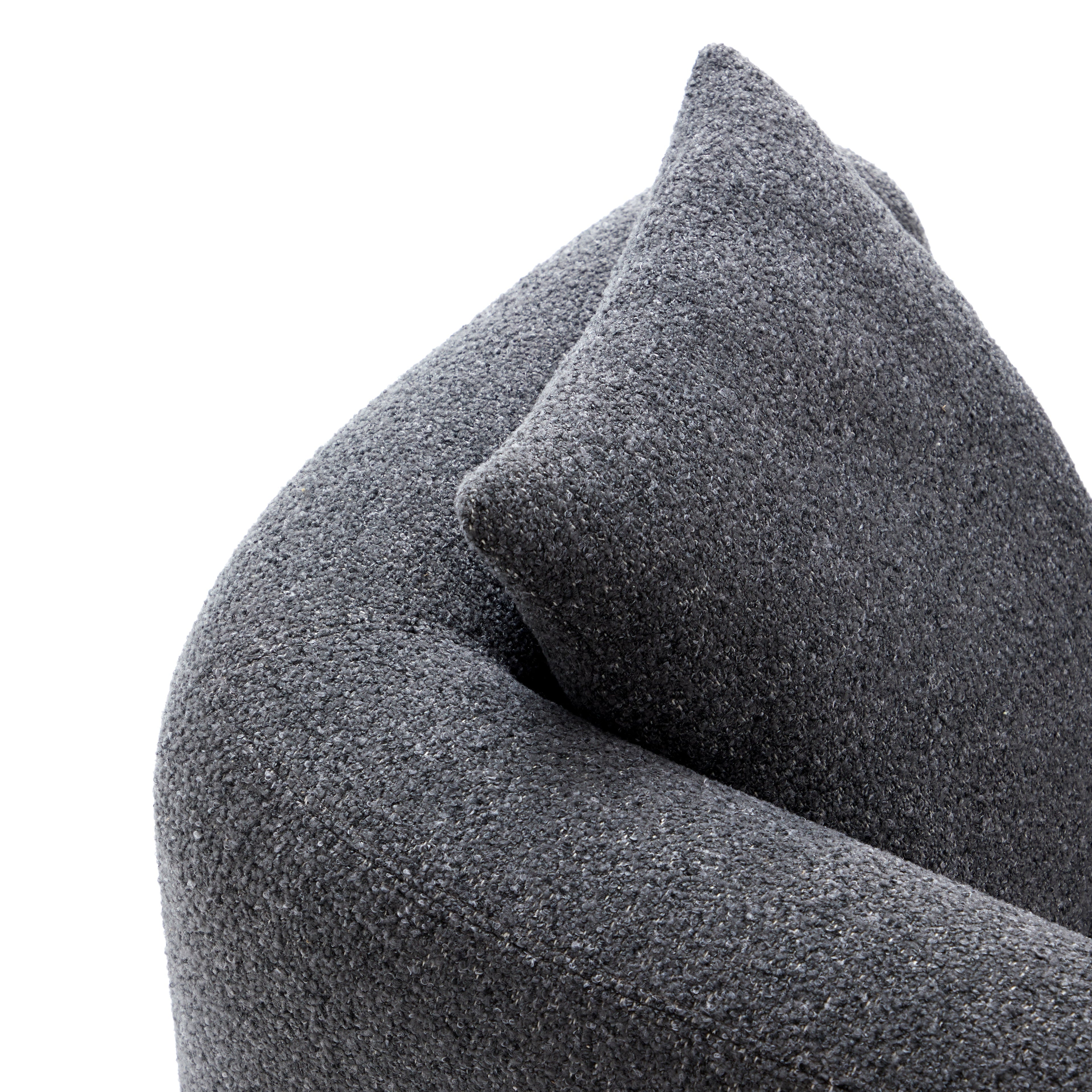 Fauteuil d'appoint en tissu polyester gris foncé Obsidian