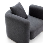 Fauteuil d'appoint en tissu polyester gris foncé Obsidian