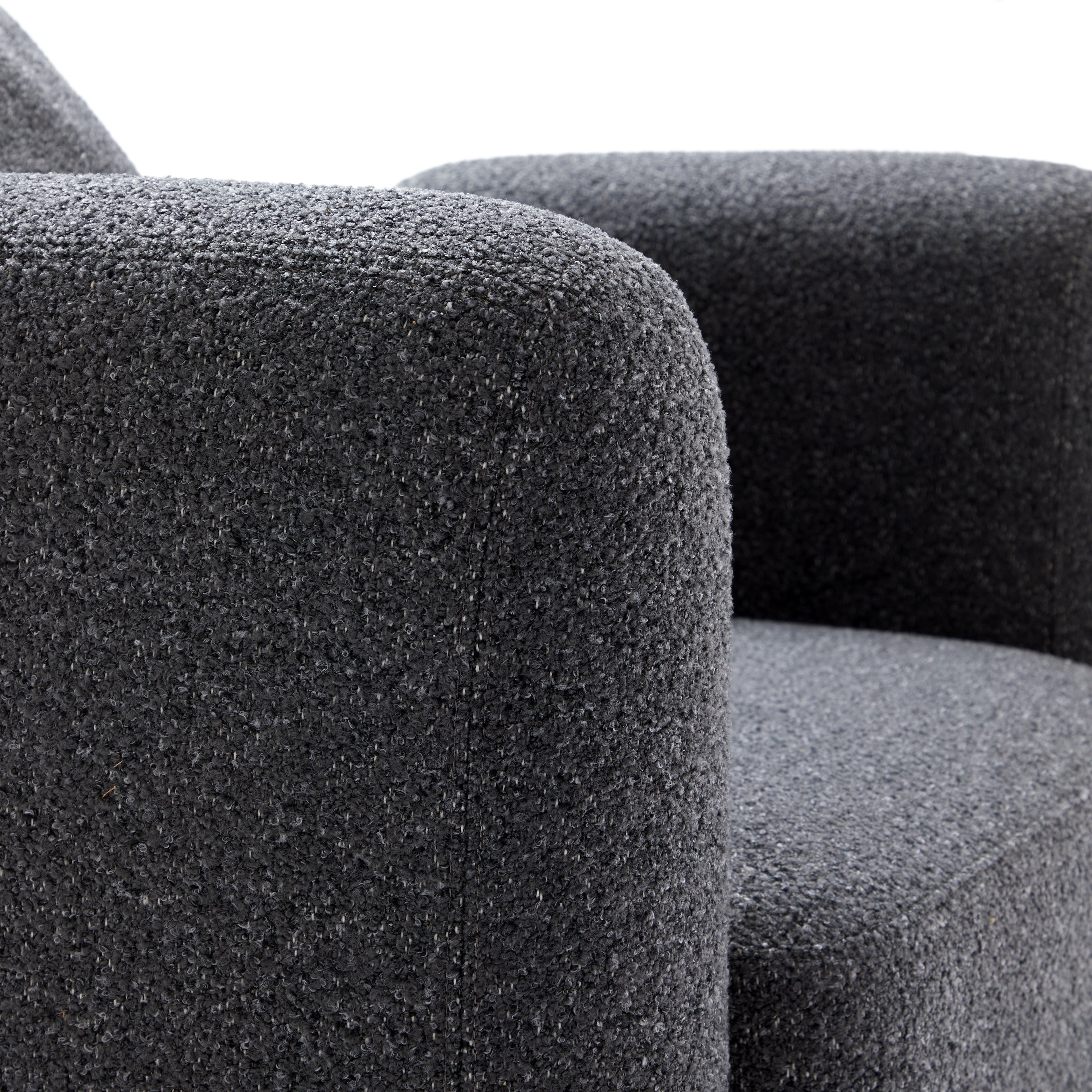 Fauteuil d'appoint en tissu polyester gris foncé Obsidian