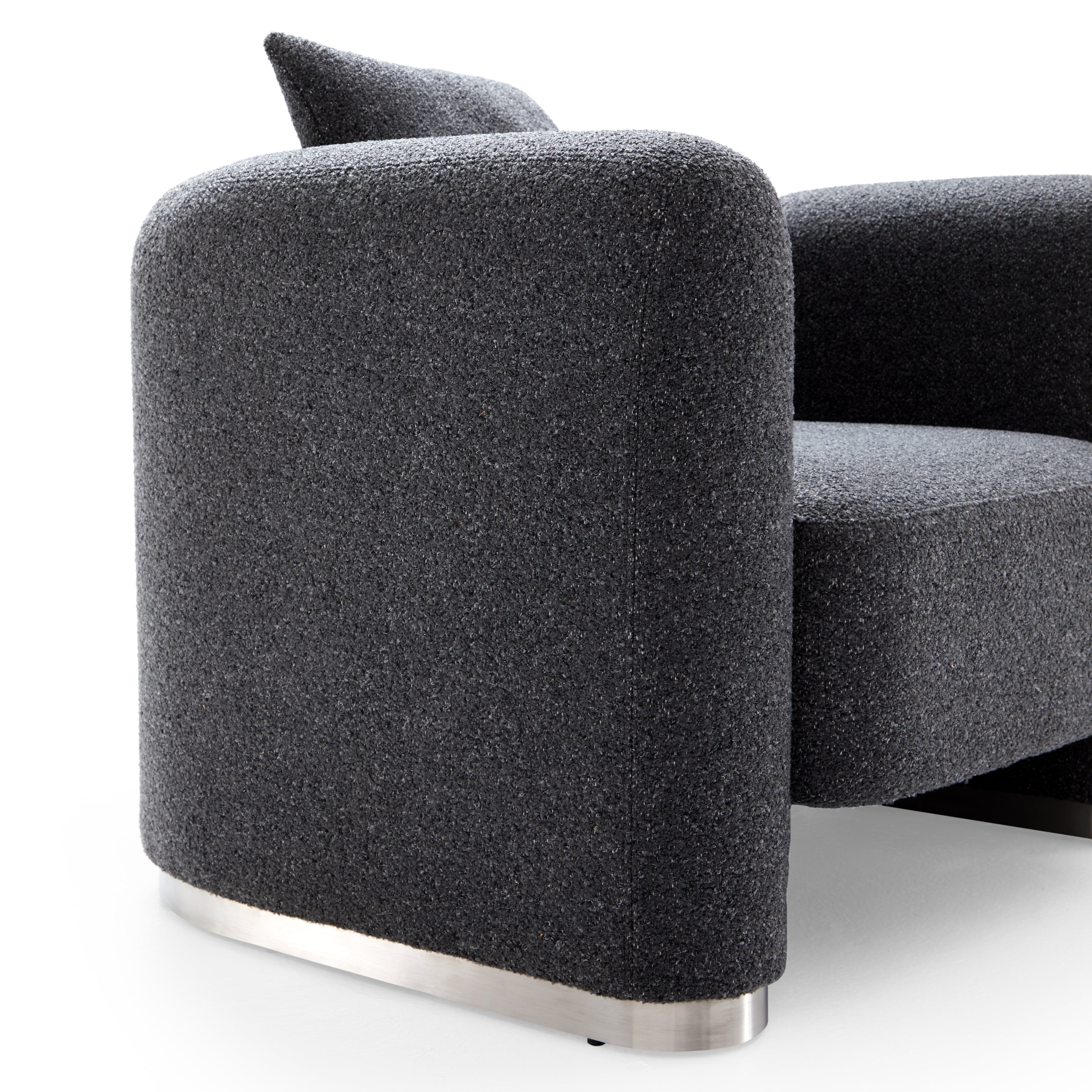 Fauteuil d'appoint en tissu polyester gris foncé Obsidian