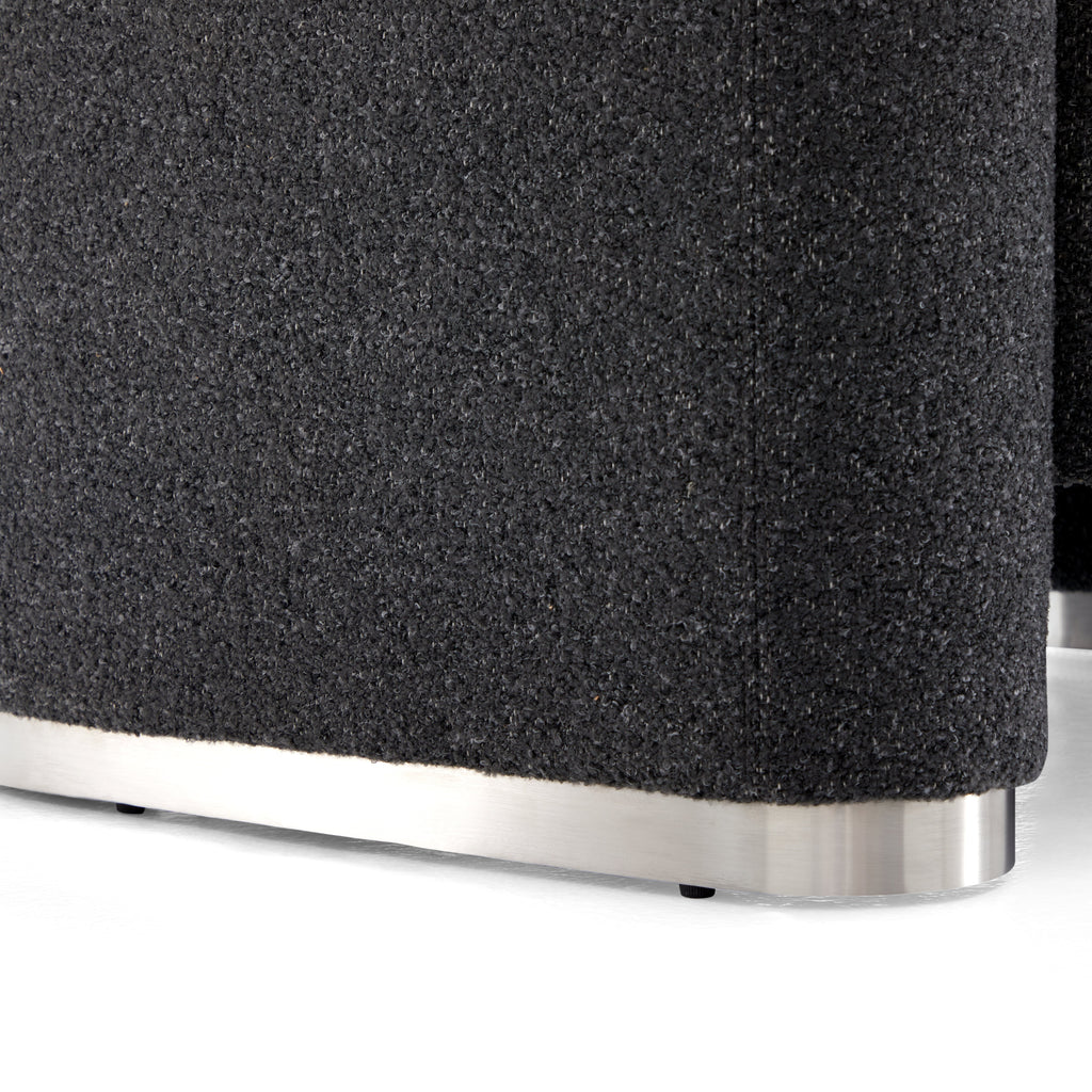 Fauteuil d'appoint en tissu polyester gris foncé Obsidian