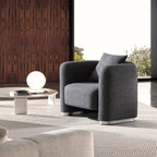 Fauteuil d'appoint en tissu polyester gris foncé Obsidian