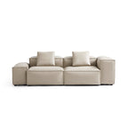 Canapé modulaire Cube en cuir véritable marron