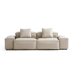 Canapé modulaire Cube en cuir véritable beige