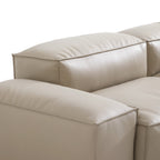 Canapé modulaire Cube en cuir véritable marron