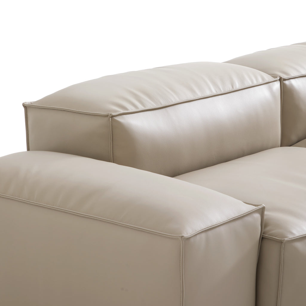 Canapé d'angle double face modulaire Cube en cuir véritable noir