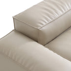 Canapé modulaire Cube en cuir véritable kaki