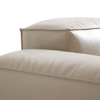 Canapé d'angle double face modulaire Cube en cuir véritable beige
